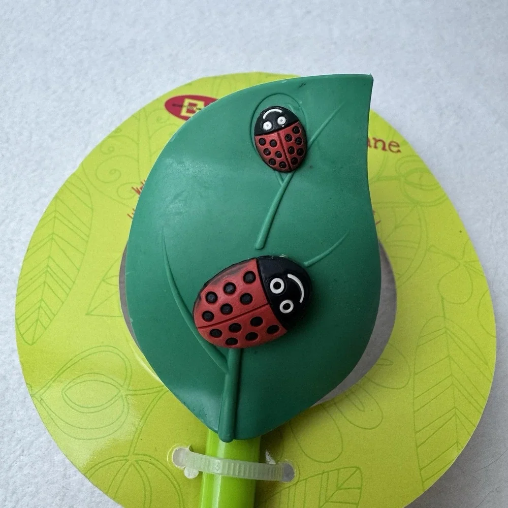 Boston Warehouse Ladybug Lane Kitchen Dish Brush 44380 Green Leaf 2011 Cute